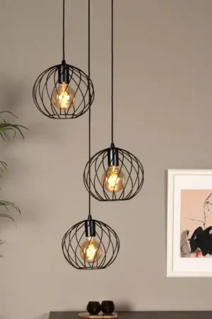 Lucide Danza -  hanglamp - Ø 50 cm x 165 cm - zwart Beste Prijs