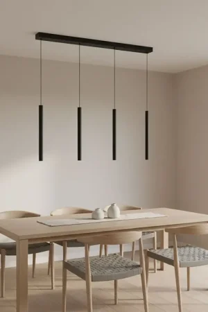 Luxe Lucide Lorenz - hanglamp - 120 x 4 x 180 cm - 4 x 4W dimbare LED incl. - zwart