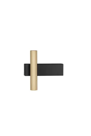 Actieprijs Nova Luce Paron - wandlamp - 5,5 x 15 x 15 cm - 6W LED incl. - zandzwart en goud