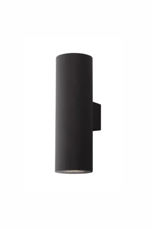 Actieprijs Nova Luce Alp - wandverlichting - 7 x 5,5 x 17 cm - 2 x 10W LED incl. - IP65 - zwart