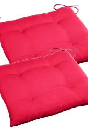 2x hesperide tuinstoelkussen - rood - uv-bestendig - 40 x 4 cm - tuinstoelkussens Nieuw Model