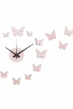 Aanbieding Wandklok Diy Butterfly - Roze - Ø35cm