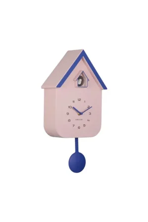 Beperkt Aanbod Wandklok Dupla Color Cuckoo - Roze - 21.5x21.5x41.5cm