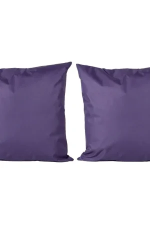 2x Bank/sier kussens voor binnen en buiten in de kleur paars 45 x 45 cm - Sierkussens Professioneel