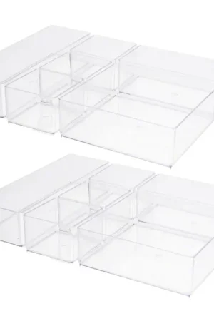 2x stuks make-up organizer 6-vaks van 30 x 22,5 x 5 cm - Opbergbox Wereldwijde Verzending