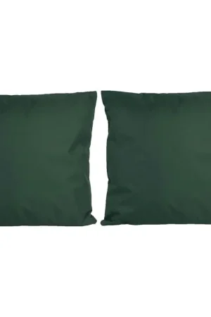 2x Bank/sier kussens voor binnen en buiten in de kleur donkergroen 45 x 45 cm - Sierkussens Plaats Bestelling