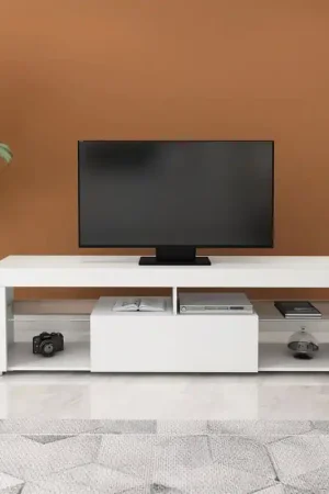 Nieuw ML-Design TV lowboard wit, 120x51x35 cm, gemaakt van MDF spaanplaat