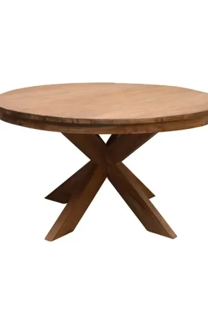 Actieprijs Livingfurn - Eetkamertafel Beek Roud - Spider Leg - Teakhout - 130 cm