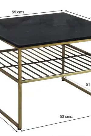 Garantie Inbegrepen Livingfurn Dian Marble Black Gold 55cm