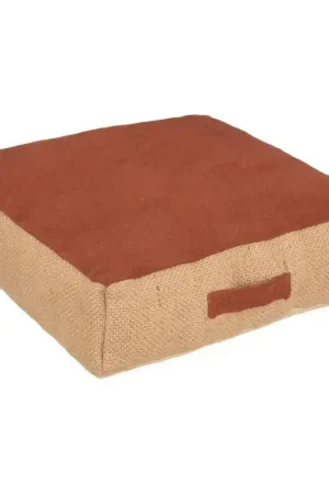 Atmosphera Vloerkussen Saigon - beige - jute/katoen - 48 x 48 x 14 cm - Vloerkussens Nieuw