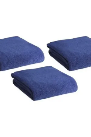 Exclusief Fleece deken/plaid - 3x - blauw - 120 x 150 cm - Polyester fleece - Plaids