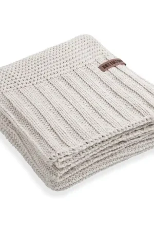 Limited Edition Knit Factory Vinz Gebreid Plaid XL - Woondeken - Kleed - Beige - 195x225 cm