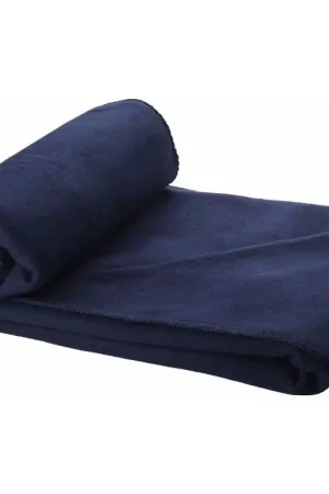 Fleece deken of plaid - bank/bed - donkerblauw - 150 x 120 cm - Plaids Garantie Inbegrepen