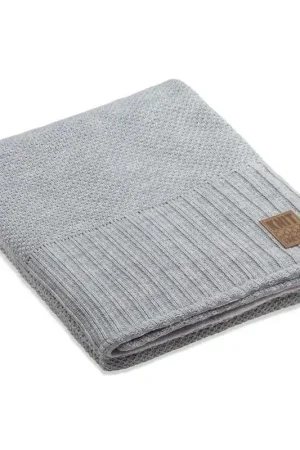 Modern Knit Factory Lynn Gebreid Plaid - Teddy deken - Woondeken - Kleed - Licht Grijs - 160x130 cm